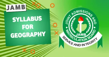 JAMB Syllabus for Geography